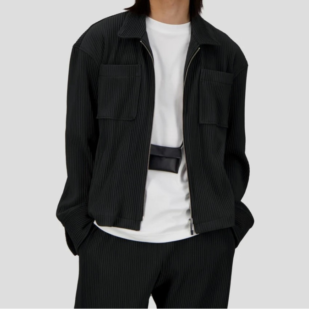 BENKLARK OFF COURT PLEATED JACKET BLACK - L